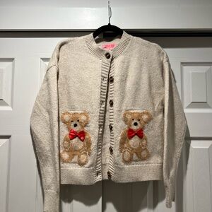 Charming Cream Teddy Bear Cardigan